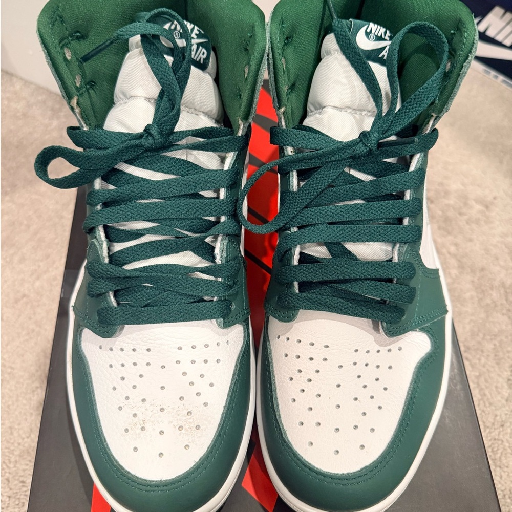 Nike Air High-Top Sneakers in Green and White